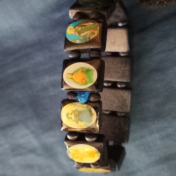 Dark Blue Wooden Religious Saints Bracelet - Picture 6 of 9